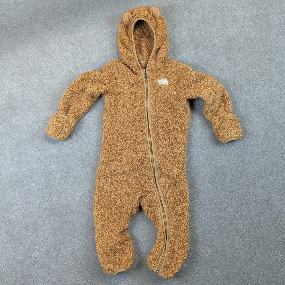 The North Face Campshire Sherpa Fleece Bunting Baby 18-24M Brown Bear Ear Hood
